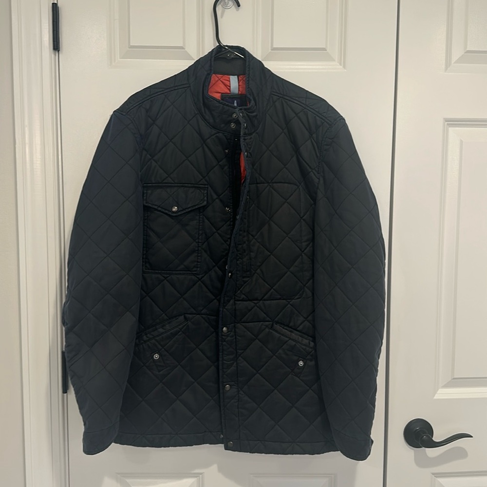 Johnnie-O Men's Weldon Quilted Antique Cotton Jacket Blue - Large